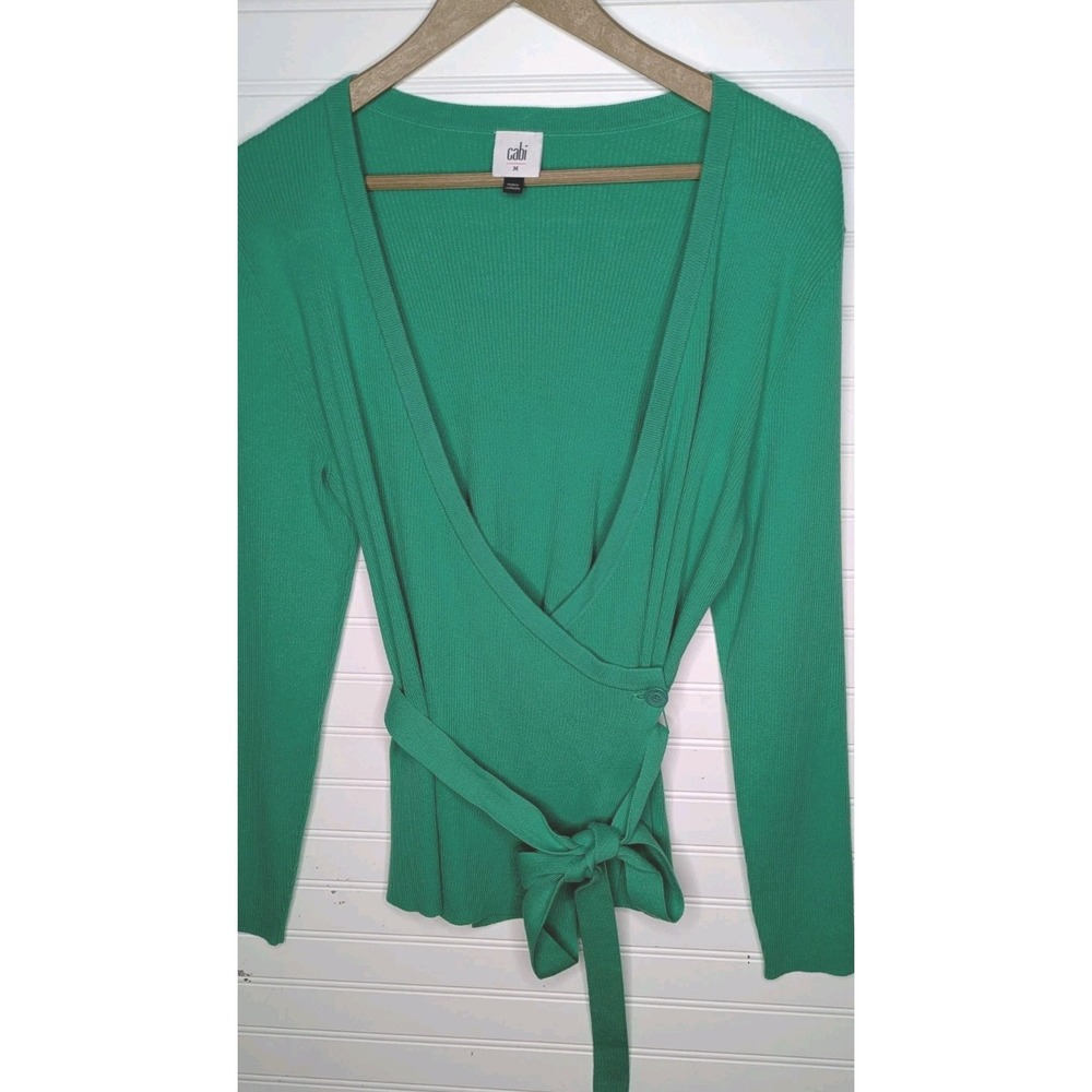 Cabi Women's Cardigan Medium Wrap Tie Top Spring Cocktail‎ Spearmint Retail $137